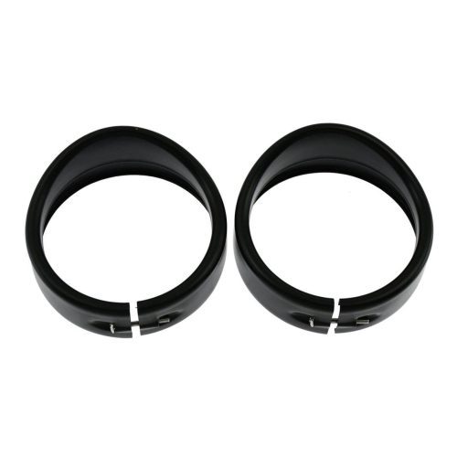 Frenched Rings - Eagle Lights Motorcycle 4.5" 4 1/2 LED Auxiliary Light Visor Style Passing Lamp Trim Ring For Harley