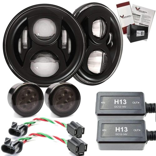 7” LED Headlight Kits - Eagle Lights 8700BG2 Generation 2 Headlight For Jeep Wrangler / Hummer - Double Pack*