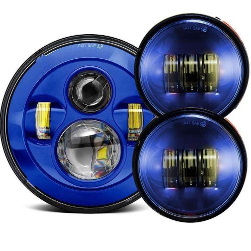 7” LED Headlight And Passing Lights - Eagle Lights 8700 Color Matched Harley 7