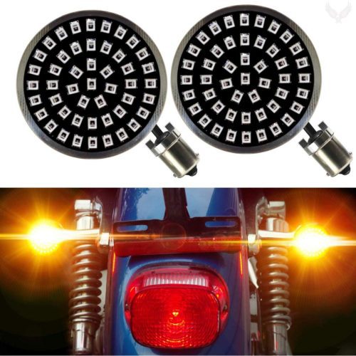 2” LED Front Turn Signals - Eagle Lights Midnight Edition Generation II Amber LED Premium Rear Turn Signals - 1156 Base